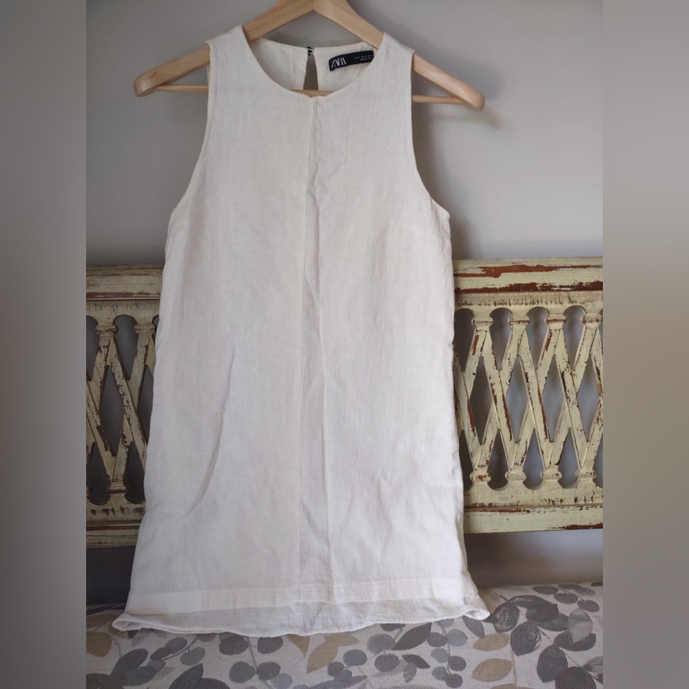 Zara Cream Textured Dress